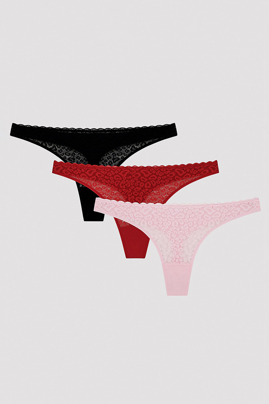 Red Lace 3in1 Thong