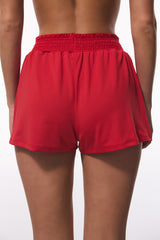 Red Melissa High Waist Swim Shorts