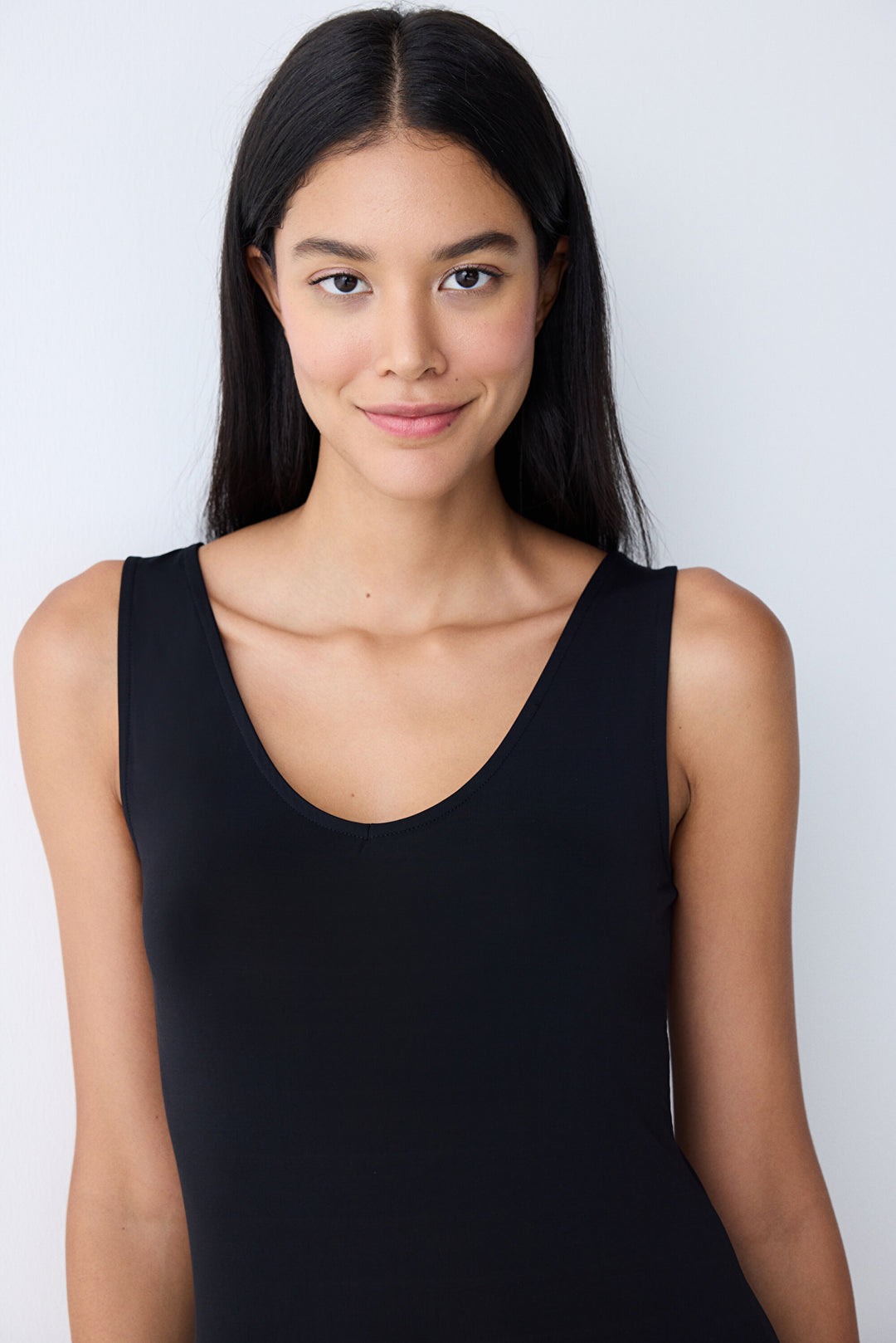 V Neck Black Tank Top