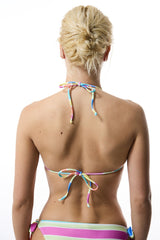 Donna Striped Triangle Bikini Top