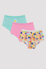 Girls Geometric 3 Pack Hipster