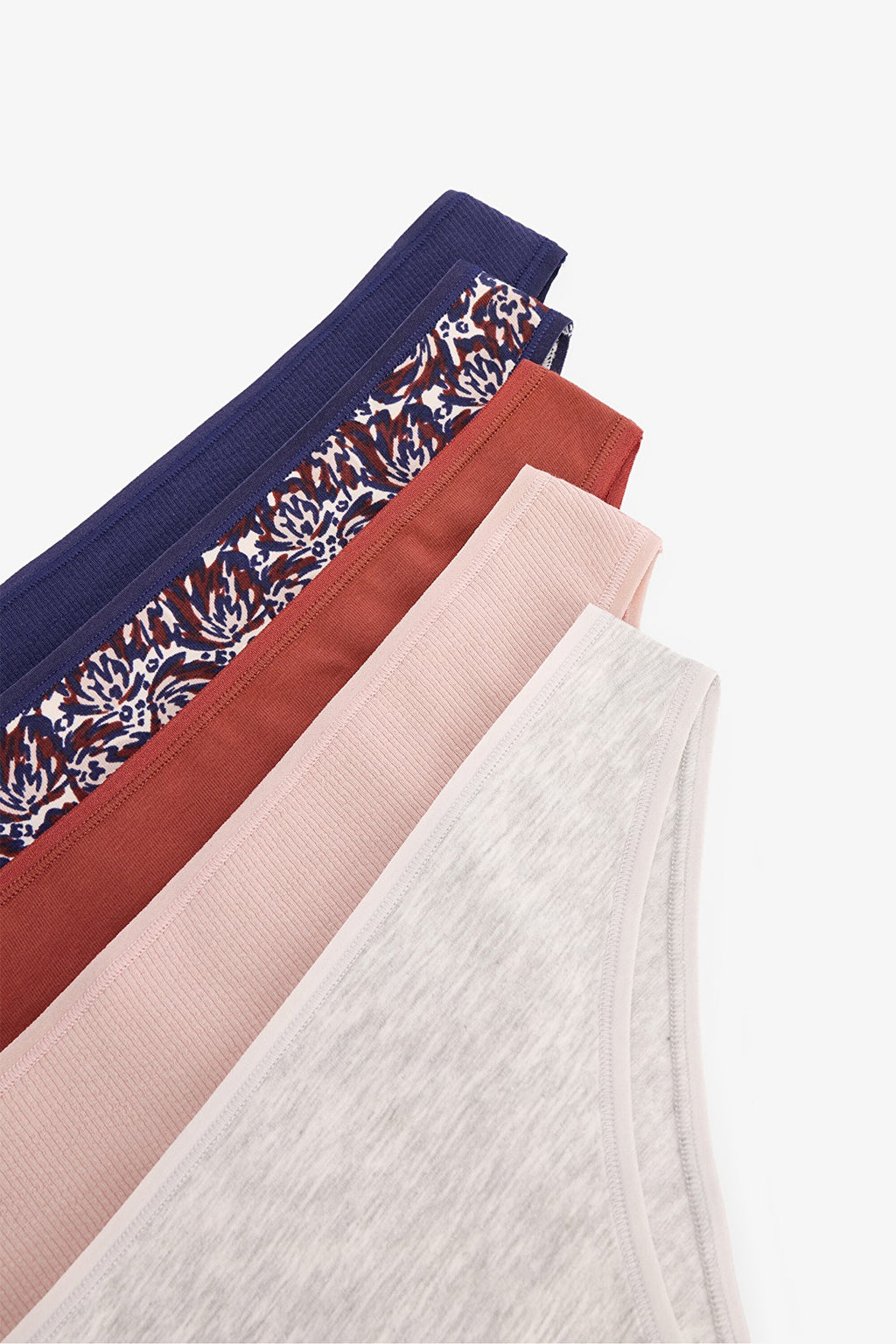 Wild One Floral Cotton Low Waist 5-Pack Brazilian Panties