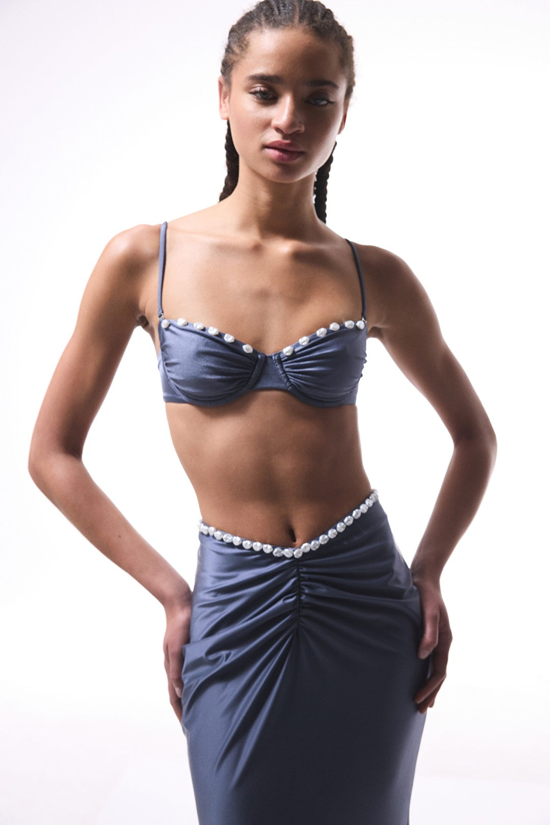 Seashell Gray Underwire Bikini Top - Gamze Erçel Collection