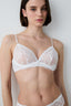 Glam Sequin Lace Off White Bra