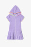 Lavender Girl's Sweat Pastel Zippered Short Sleeve Towel Kaftan