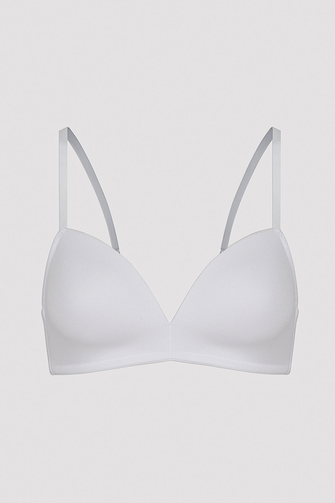 #Hiccamashi White Cosy Non-wired Cotton Bra