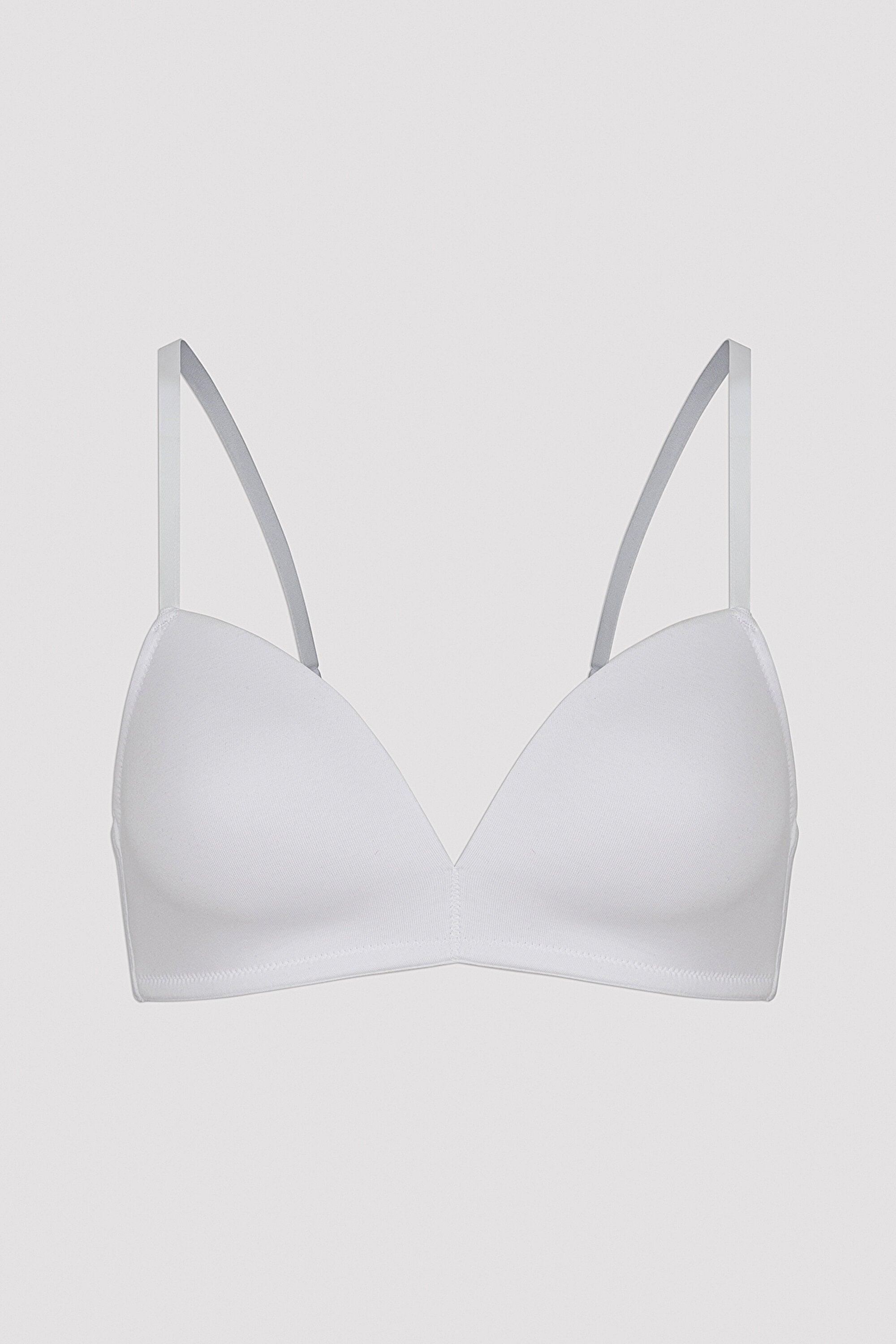 #Hiccamashi White Cosy Non-wired Cotton Bra