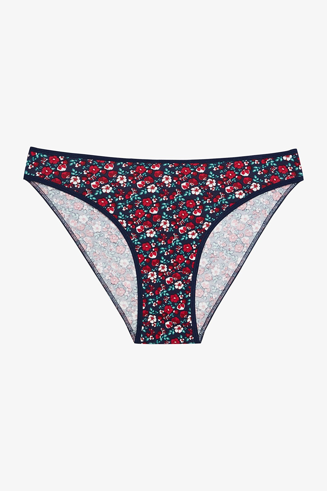 Cheerful Floral Patterned Normal Waist 3-Pack Panties