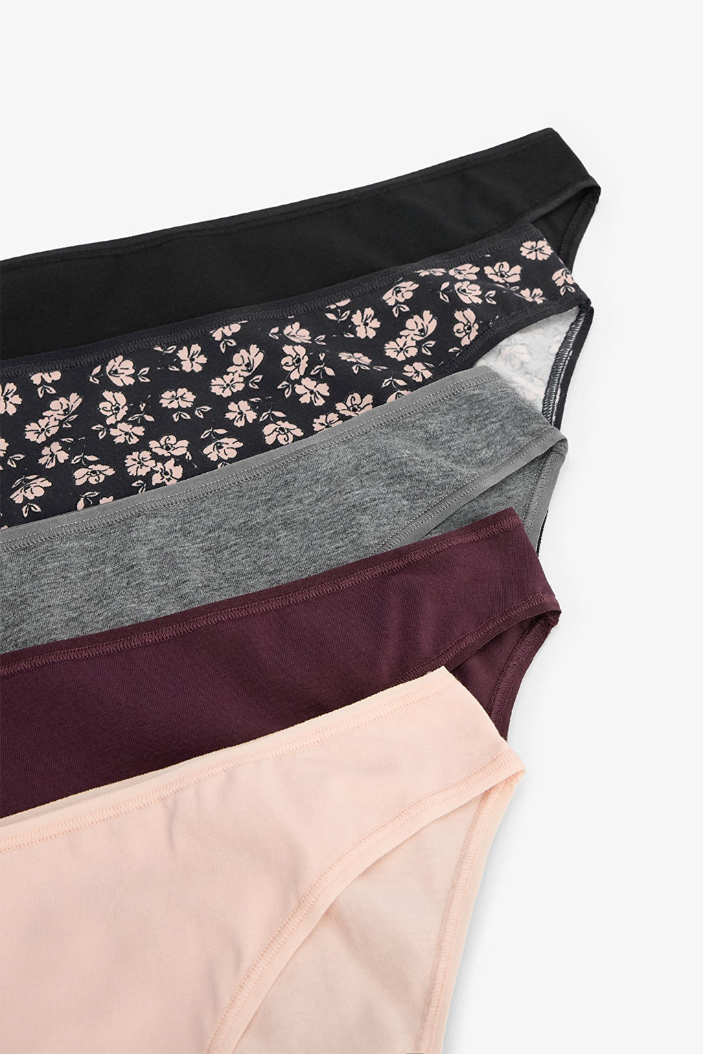 Darker Flower Floral Patterned Low Waist 5-Pack Slip Panties
