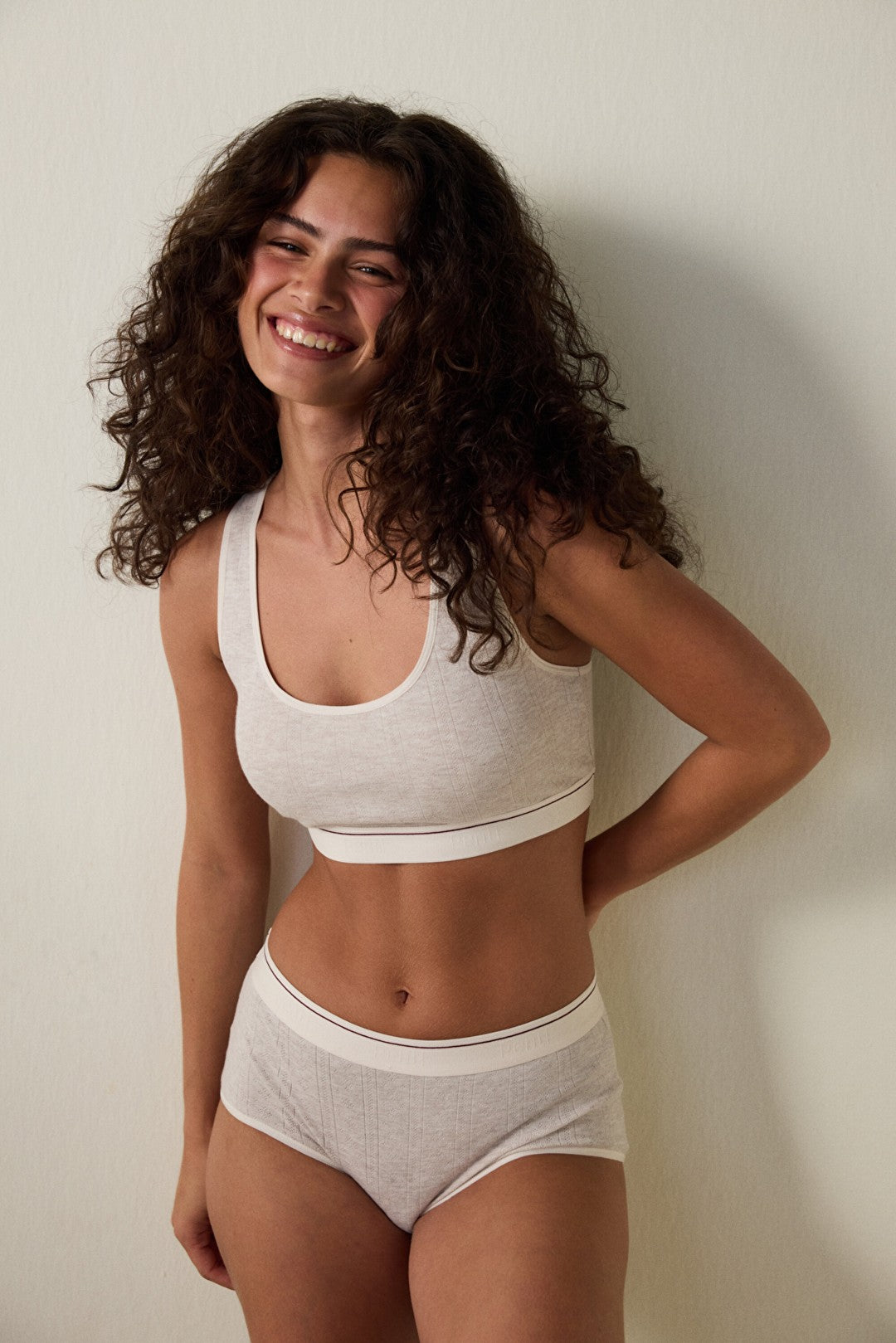 Beige Melange Melange Removable Cupless Non-wired Bra