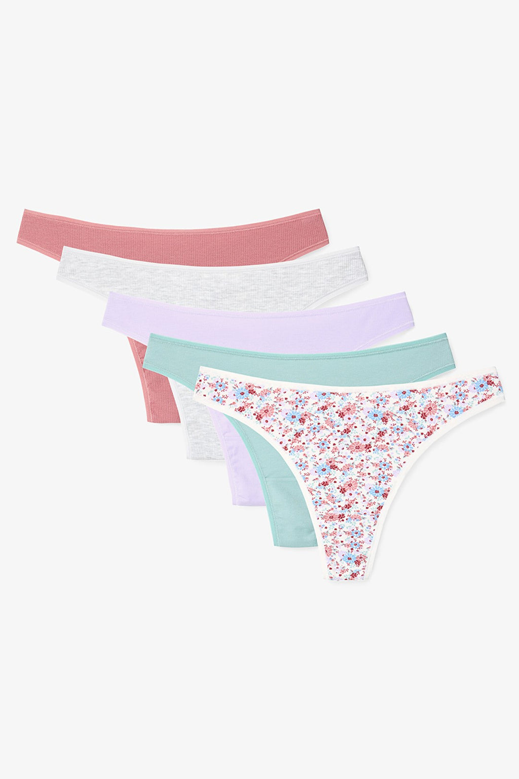 Iceland Bloom Floral Low Waist 5-Pack Thong Panties