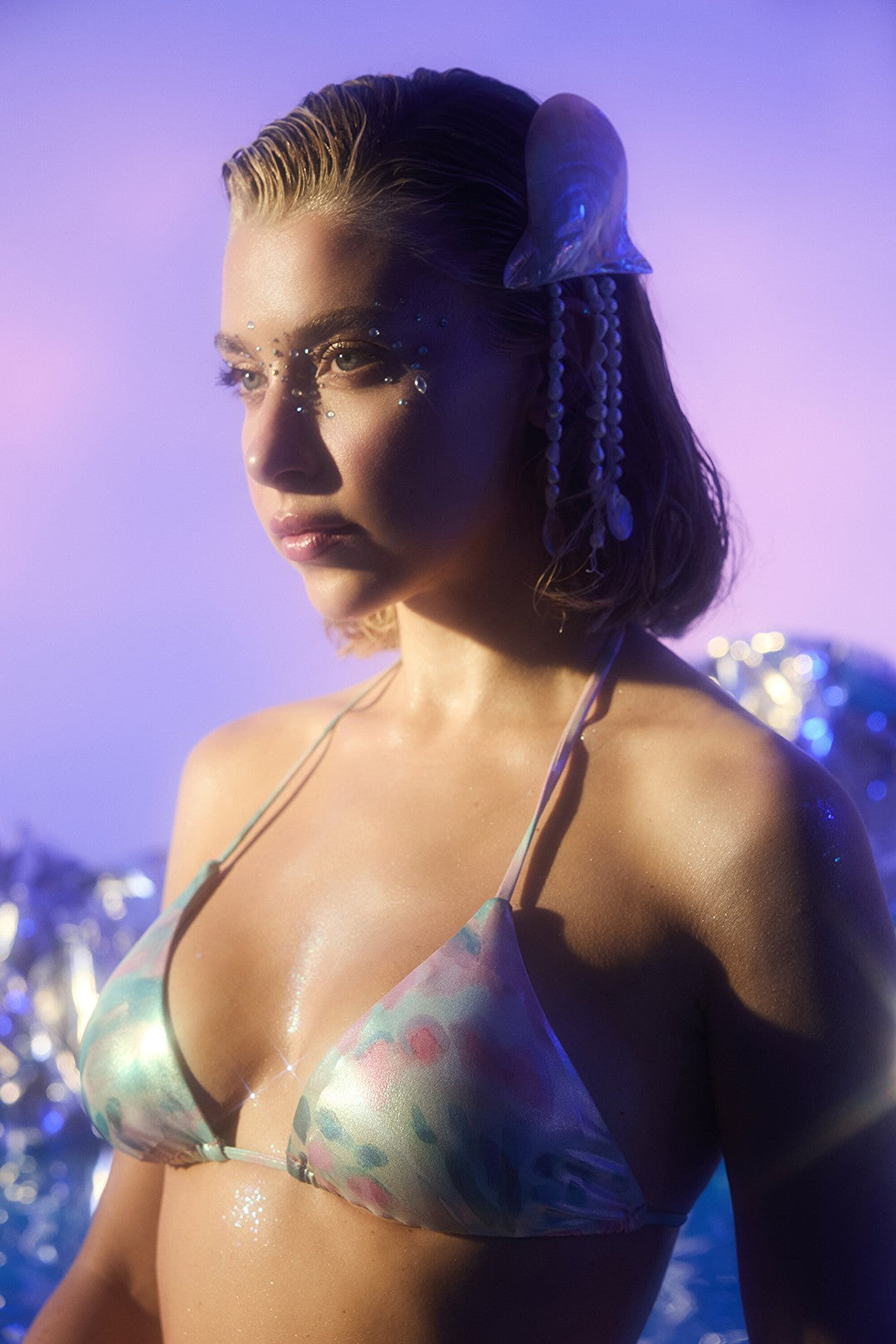 Colorful Lula Micro Triangle Bikini Top - Gamze Erçel Collection