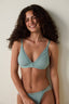 Mint Pleated Chiffon Non-wired Triangle Bra