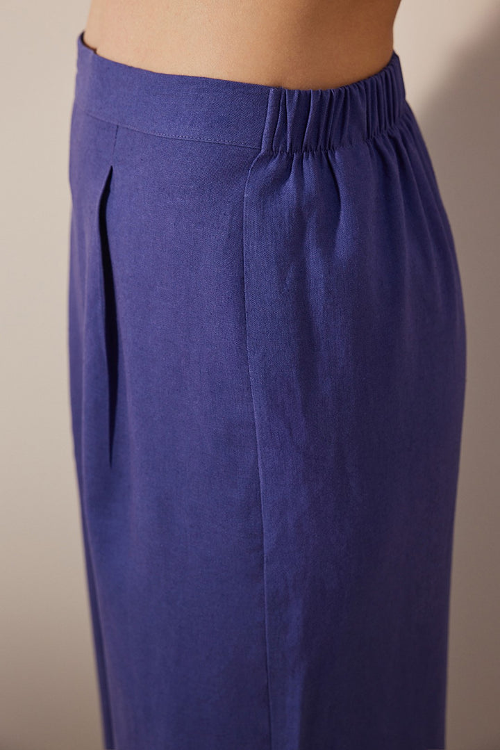 Linen Lena Dark Blue Trousers