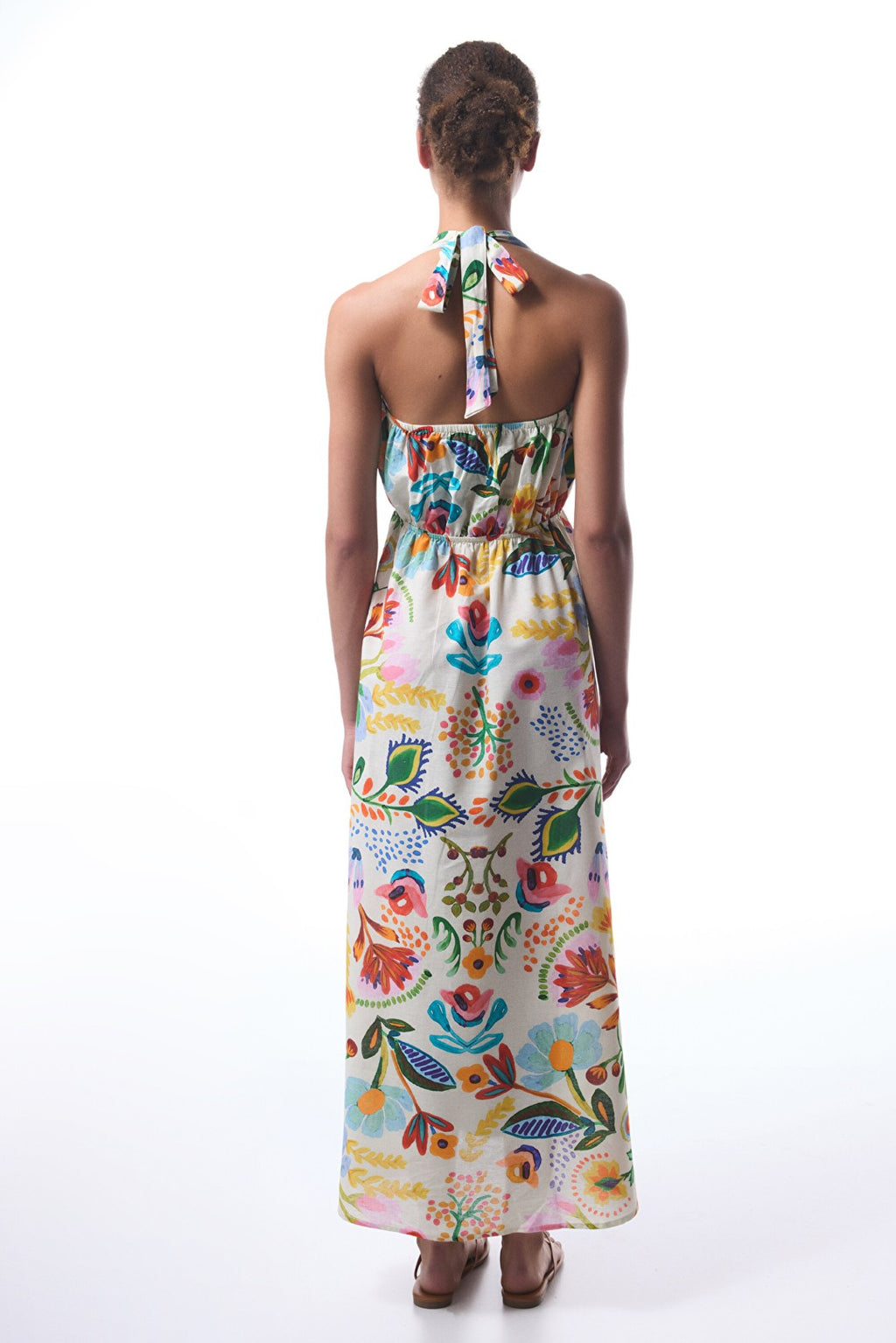 Ila Floral Patterned Maxi V-Neck Beach Dress