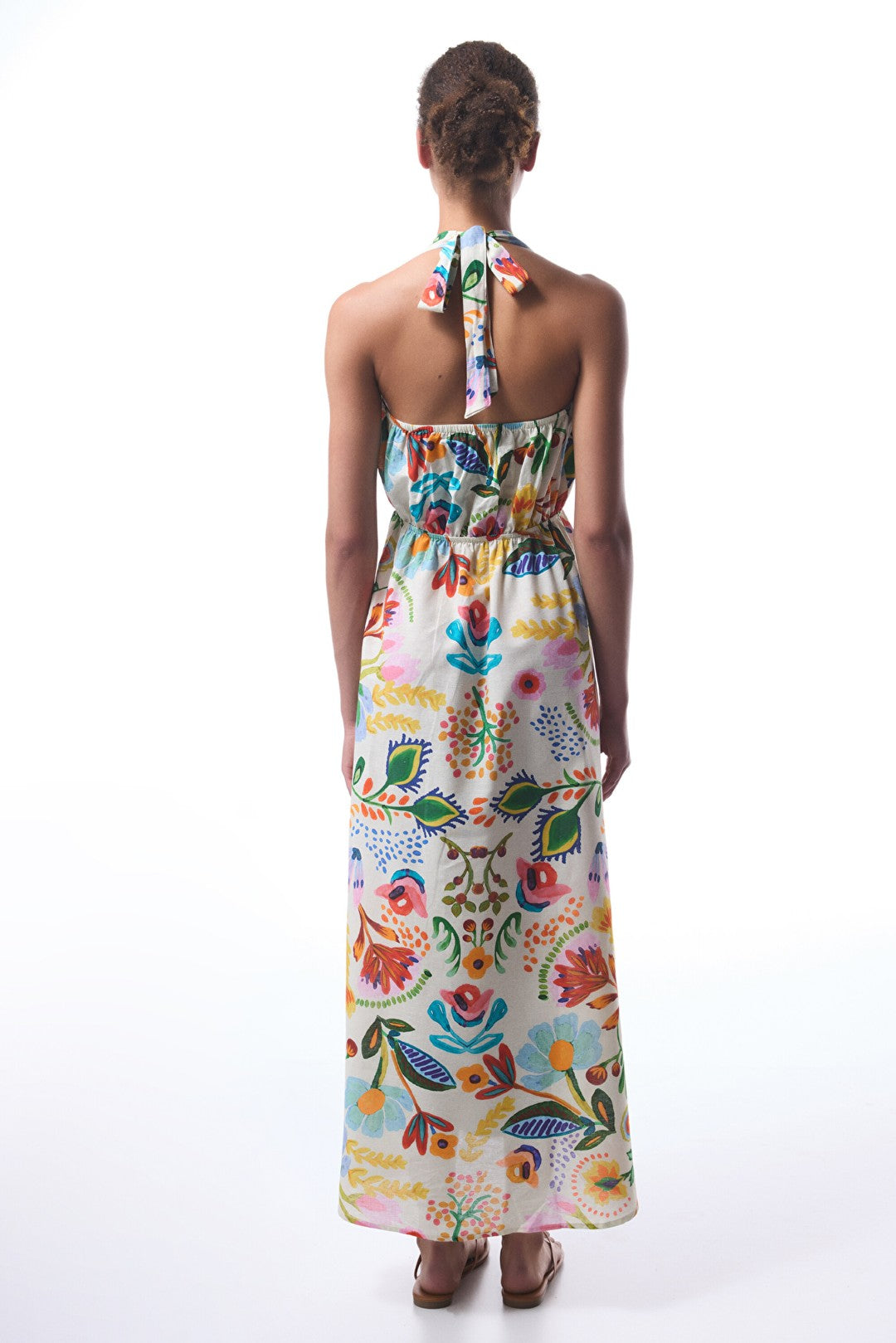 Ila Floral Patterned Maxi V-Neck Beach Dress