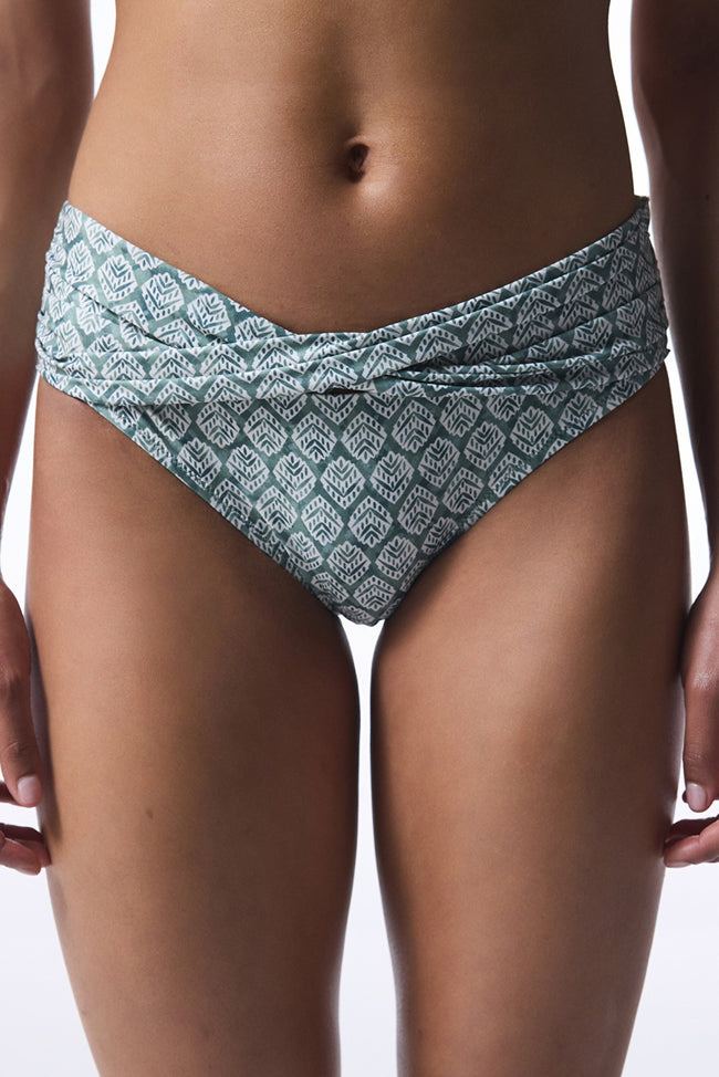 Spring Green High Waist Twist Bikini Bottom Hover Image