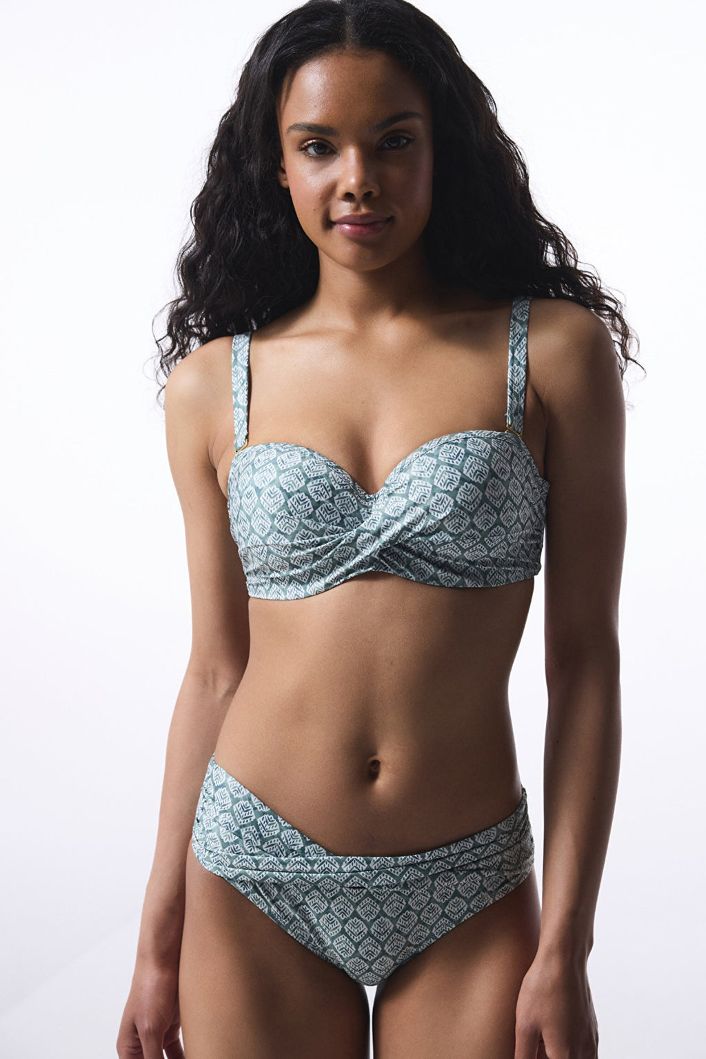 Spring Green High Waist Twist Bikini Bottom