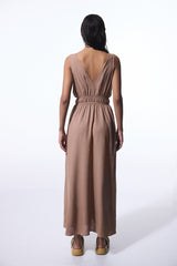 Light Brown Anika Linen Dress