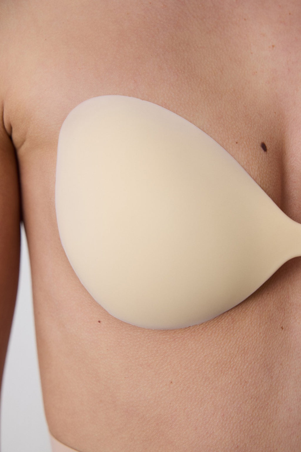 Beige Thin Non-Padded Silicone Bra