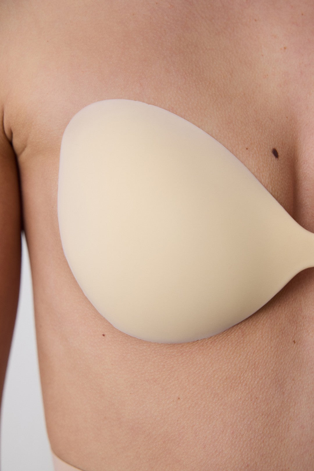 Beige Thin Non-Padded Silicone Bra