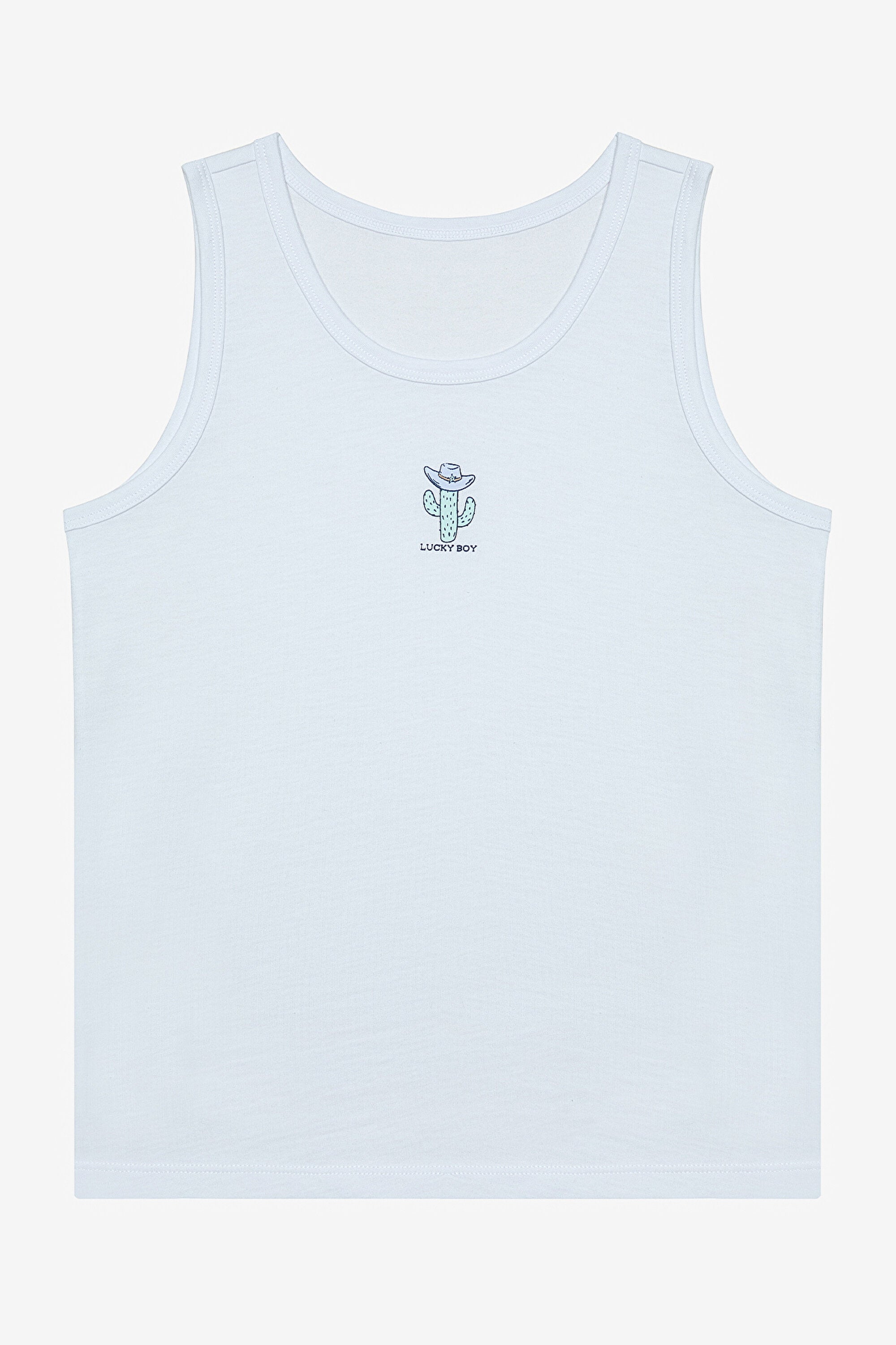 Boy Lucky Boy Optic White 2-Piece Undershirt