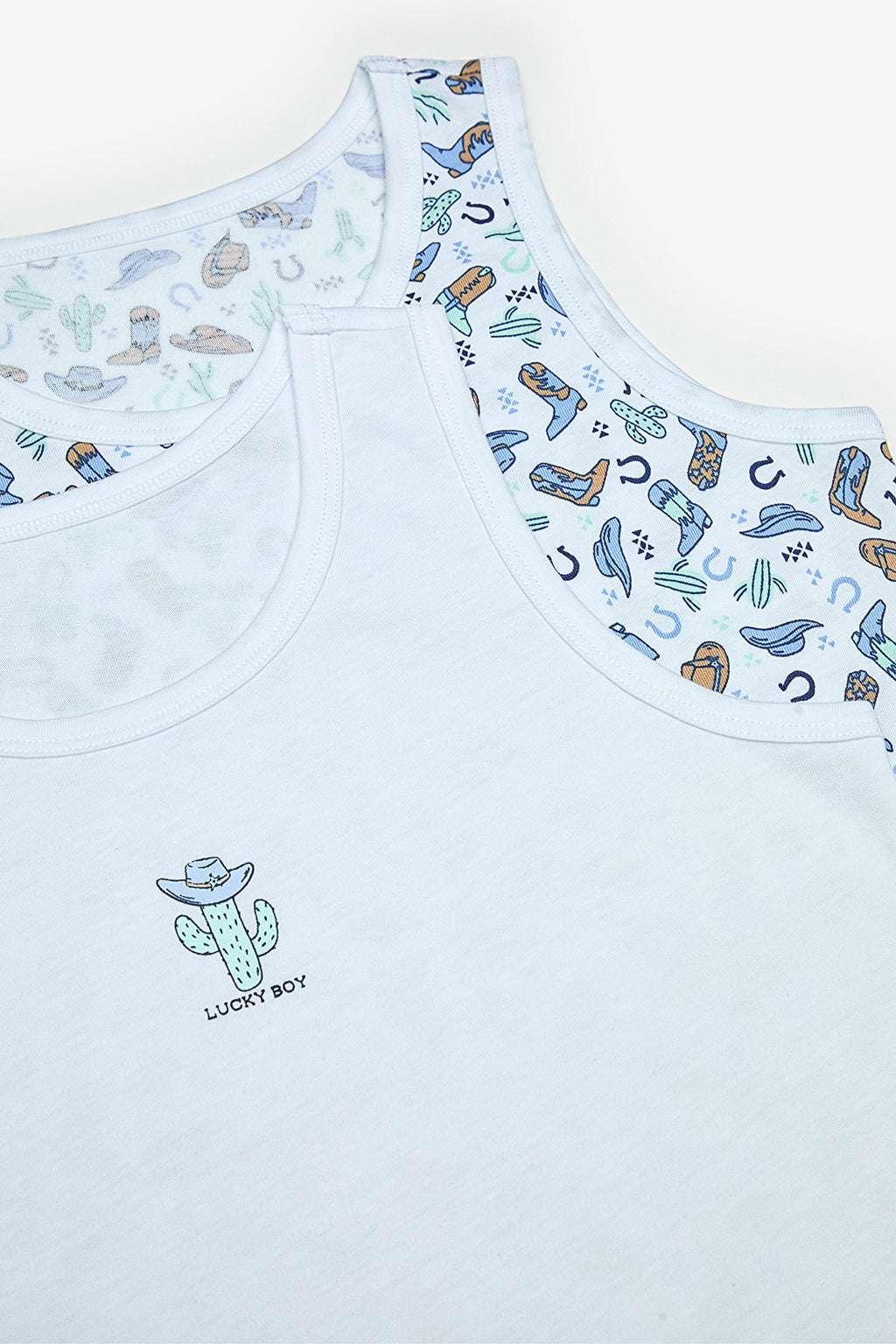 Boy Lucky Boy Optic White 2-Piece Undershirt