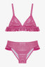 Pink Girl's Shiny Triangle Bikini Set