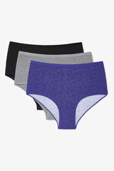 Crunchy Leaf Pattern High Waist 3-Pack Briefs