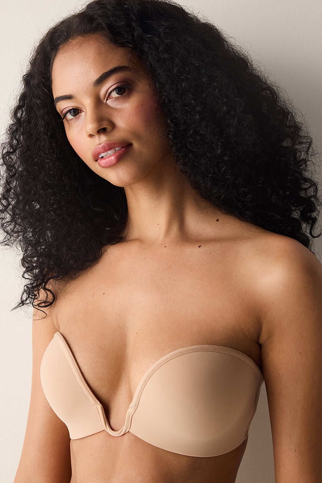 Push Up Wireless U Wire Deep Low Cut Bra