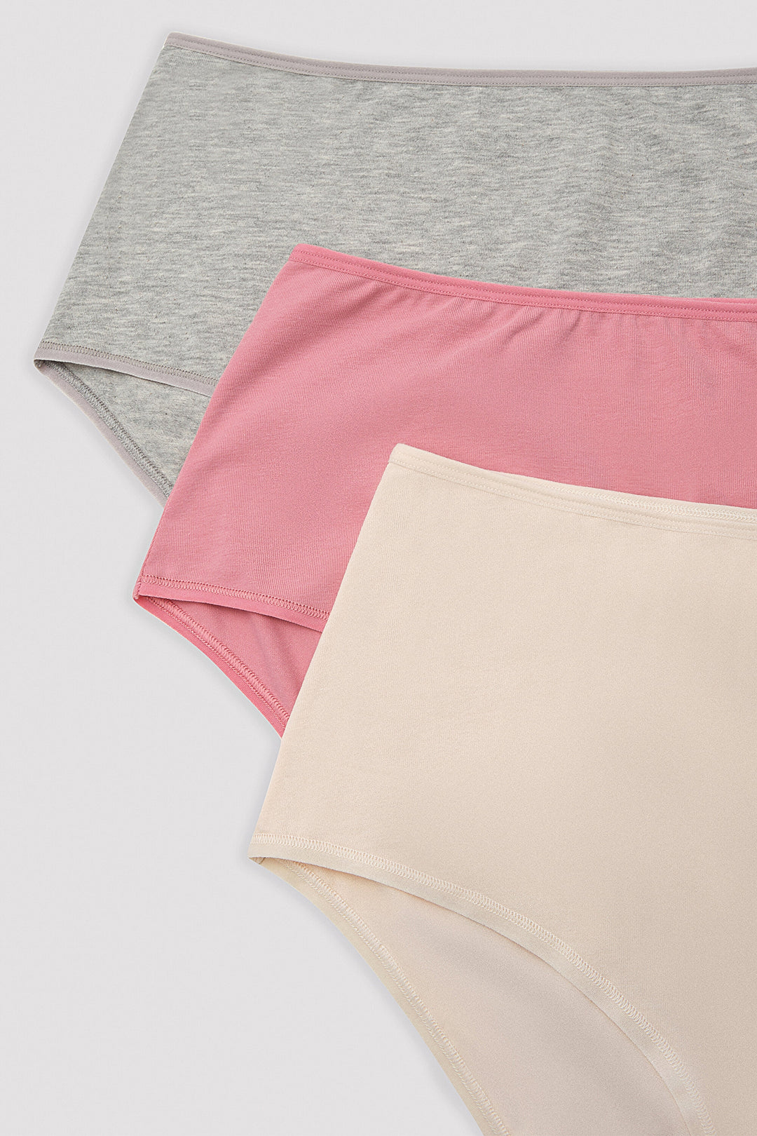 Soft Color 3-Piece High Waist Multi-Colored Slip Panties