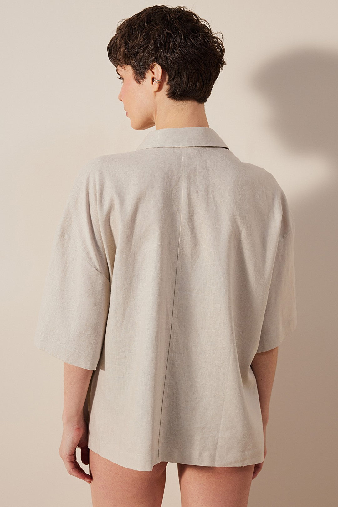 Linen Natural Stone Color Shirt