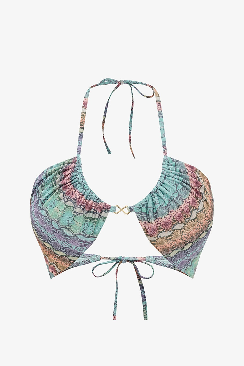 Snake Patterned Aida Reverse V Bikini Top