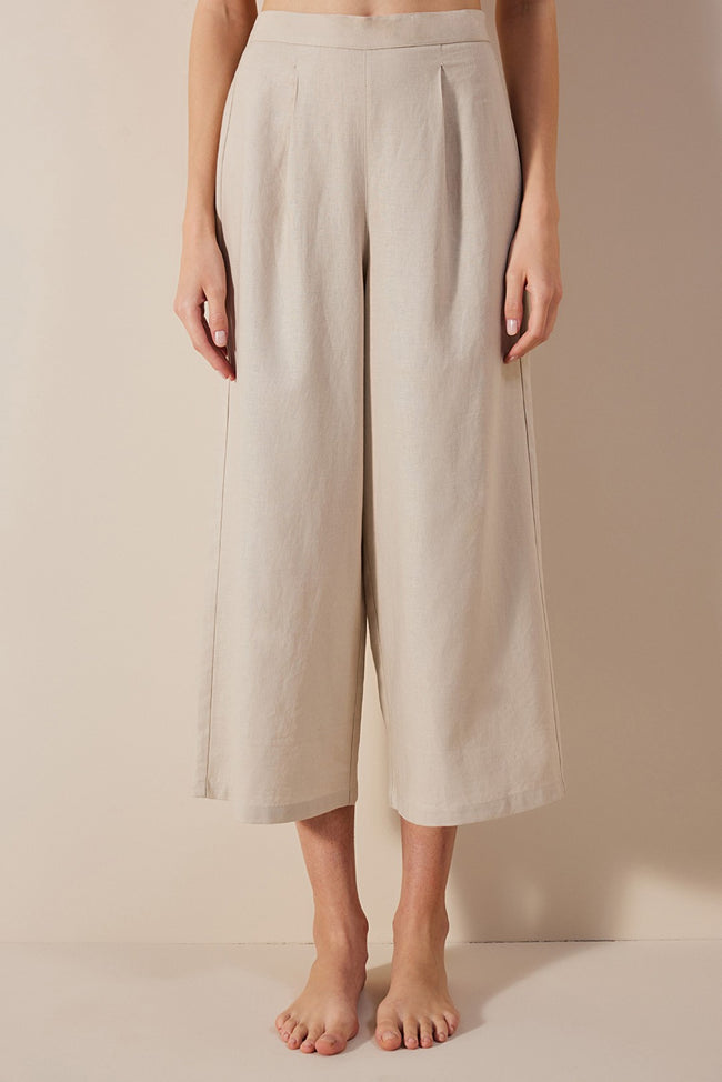 Linen Lena Stone Color Trousers Hover Image