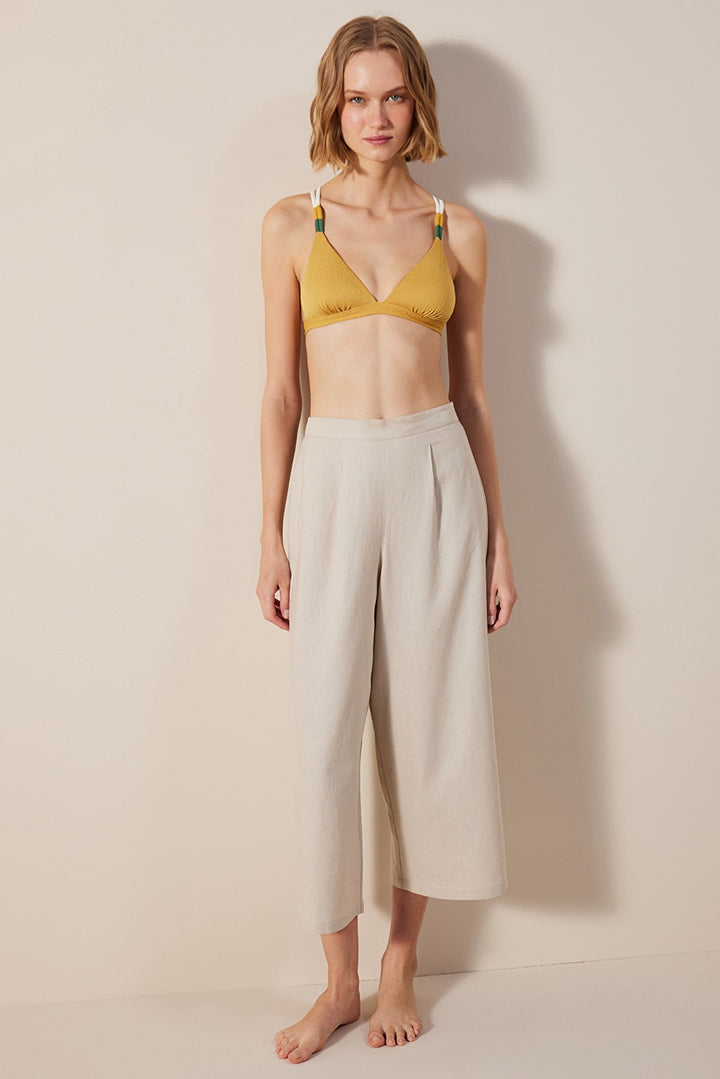 Linen Lena Stone Color Trousers