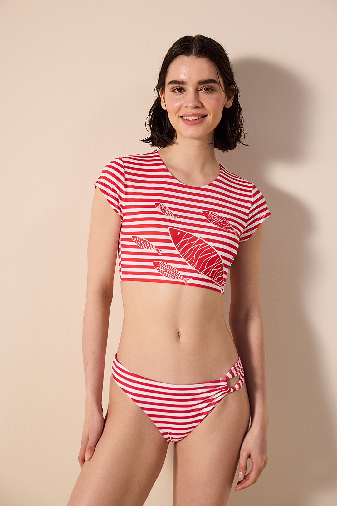 Finny Side Striped Bikini Bottom
