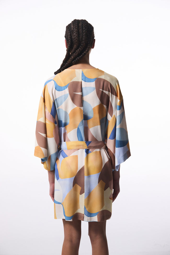 Misty Ethnic Pattern V-Neck Oversize Kimono Main Image