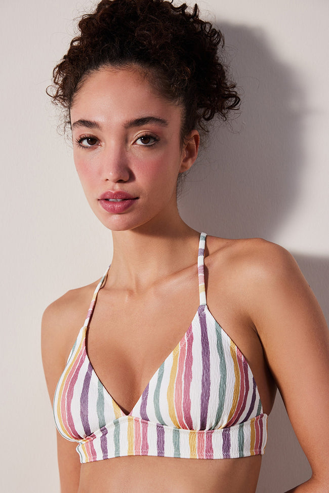 Kofi Bralette Textured Multi Color Bikini Top Hover Image