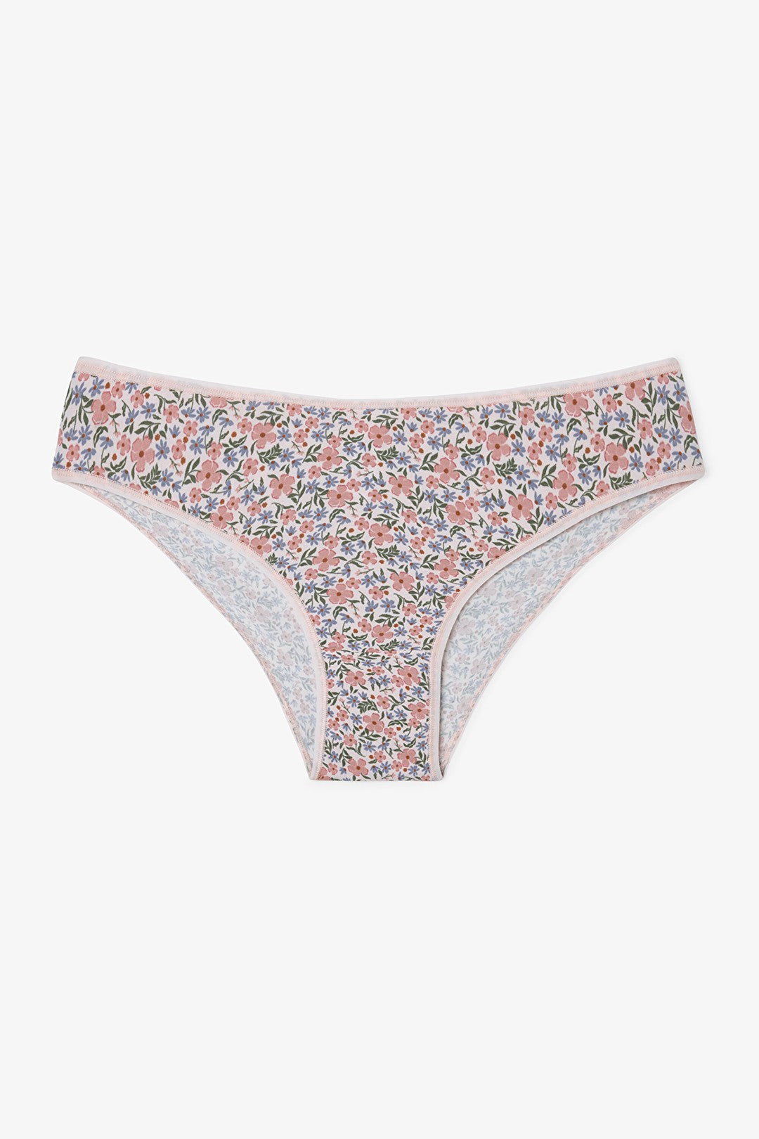 Cute Flower Floral Patterned Low Waist 3-Pack Slip Panties