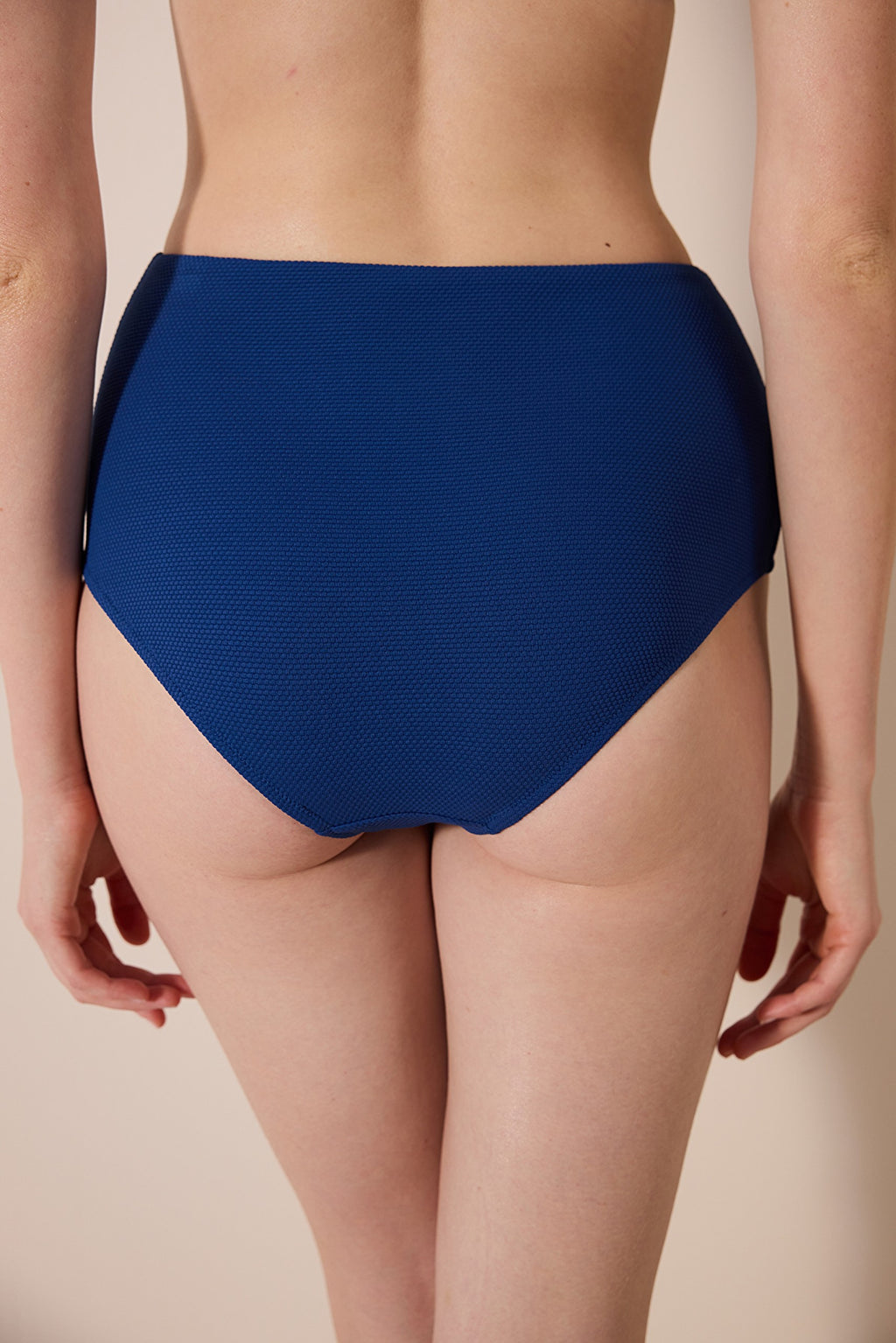 Romina High Textured Indigo Bikini Bottom