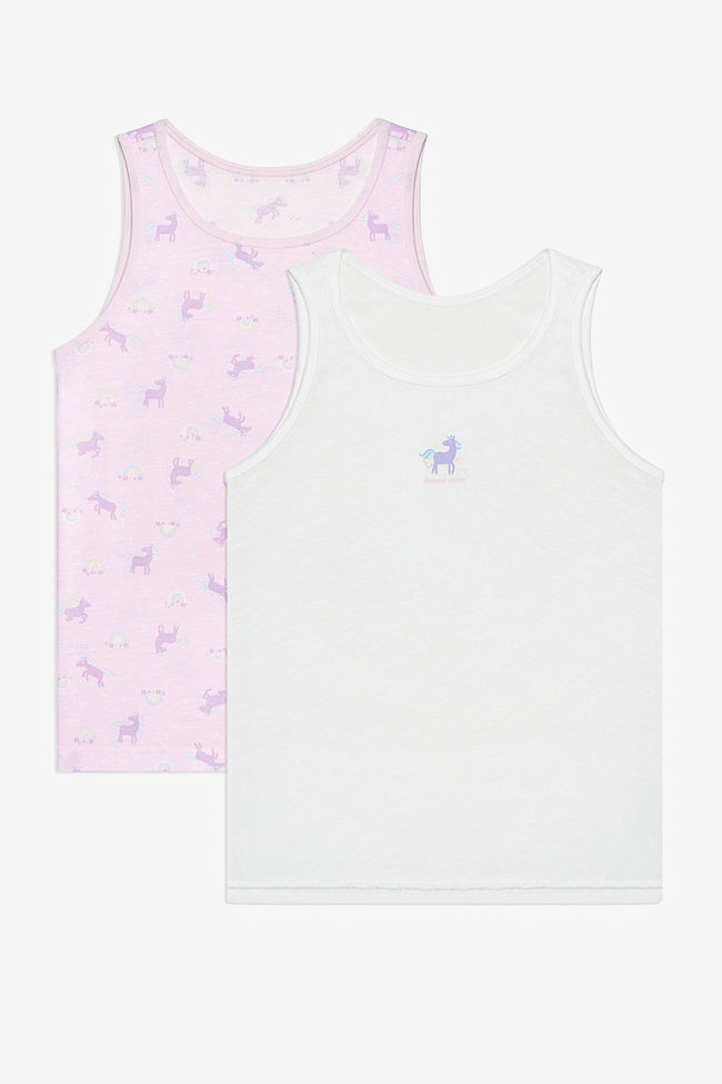 Girl Dreamer Unicorn 2-Pack Multicolored Undershirt Hover Image