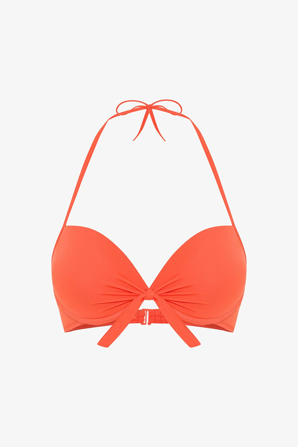 Coral Halter Neck Push Up Underwire Bikini Top