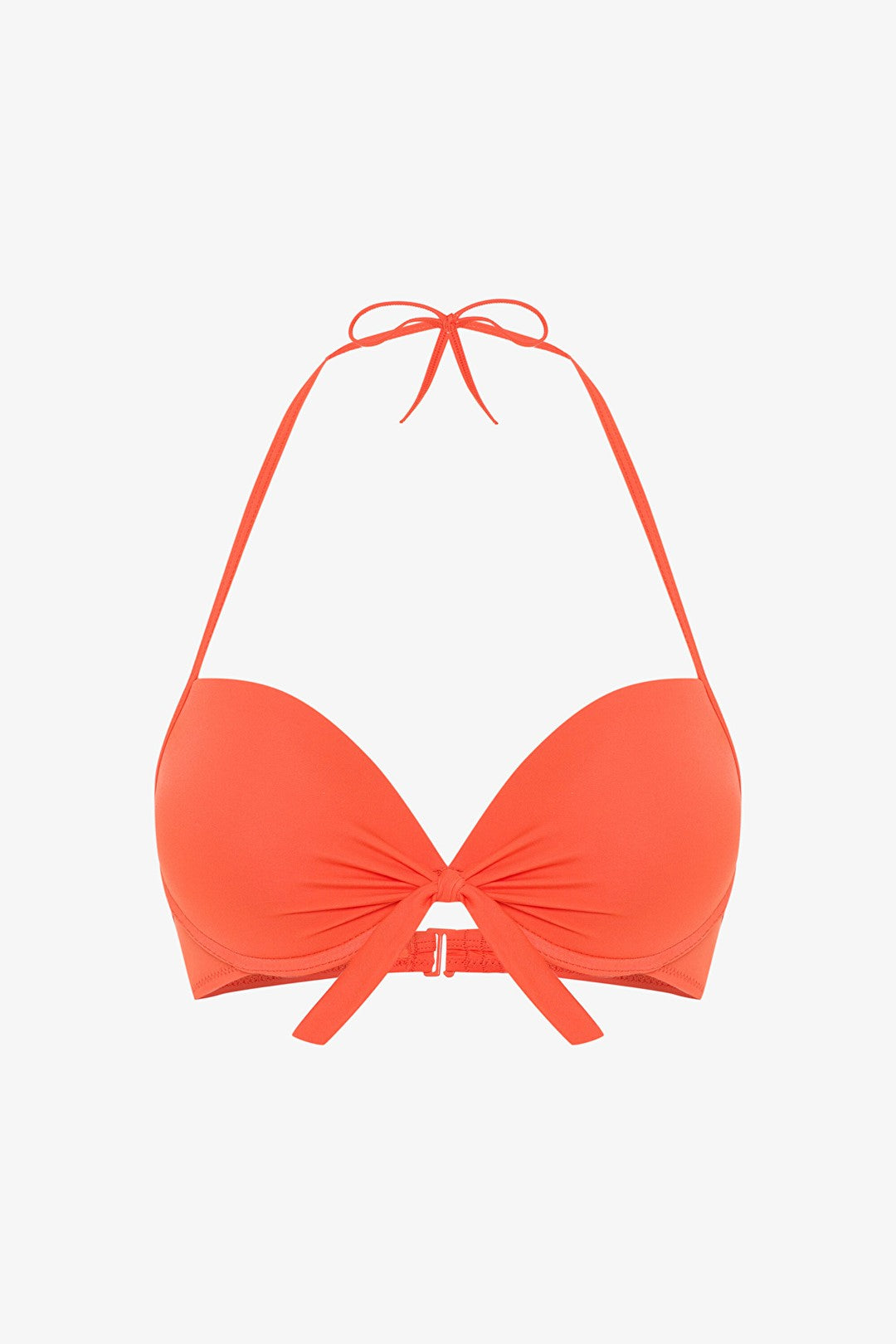 Coral Halter Neck Push Up Underwire Bikini Top
