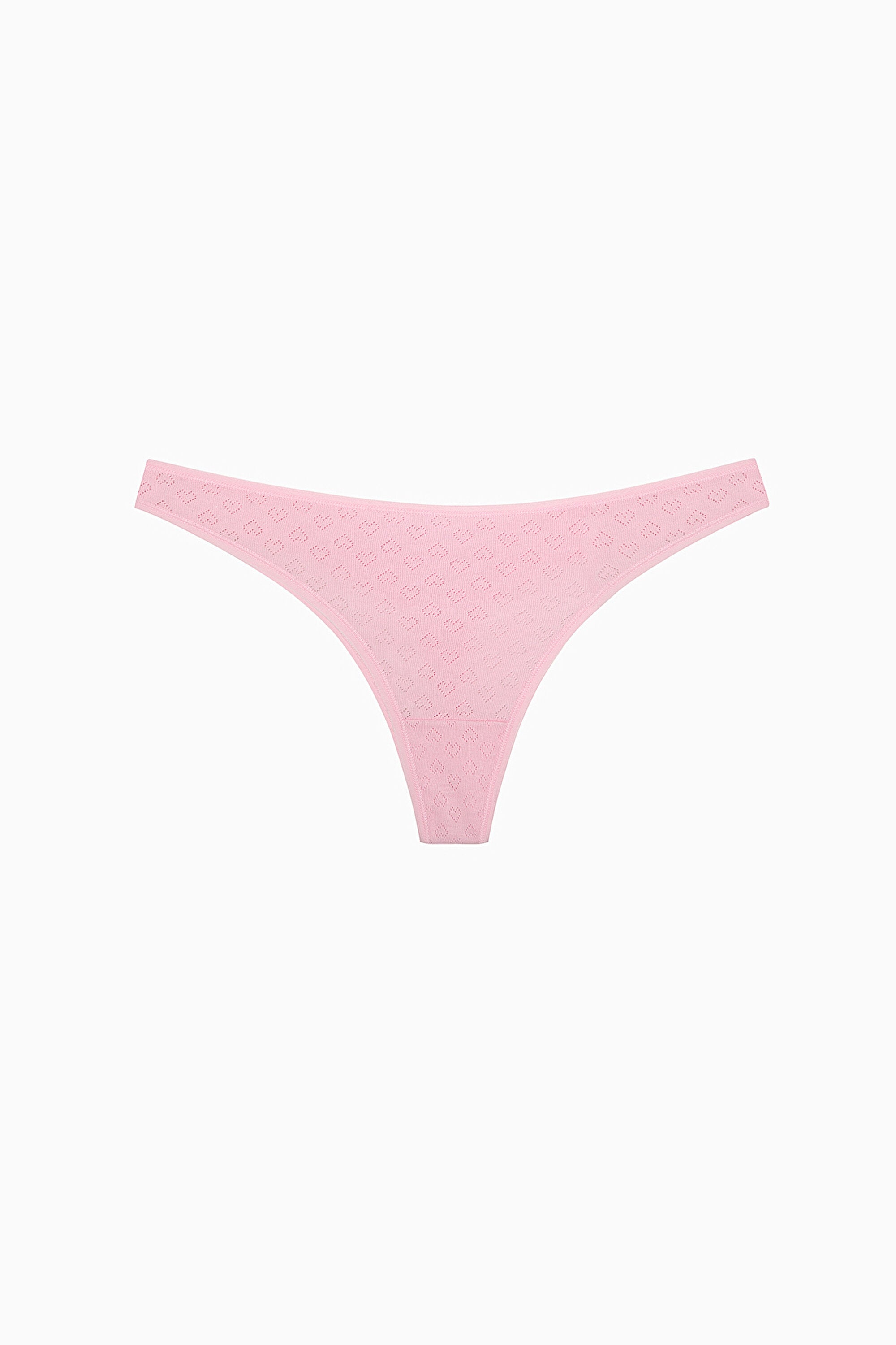 Sweet Heart Cotton 3-Pack Pointel Multicolored Thong Panties