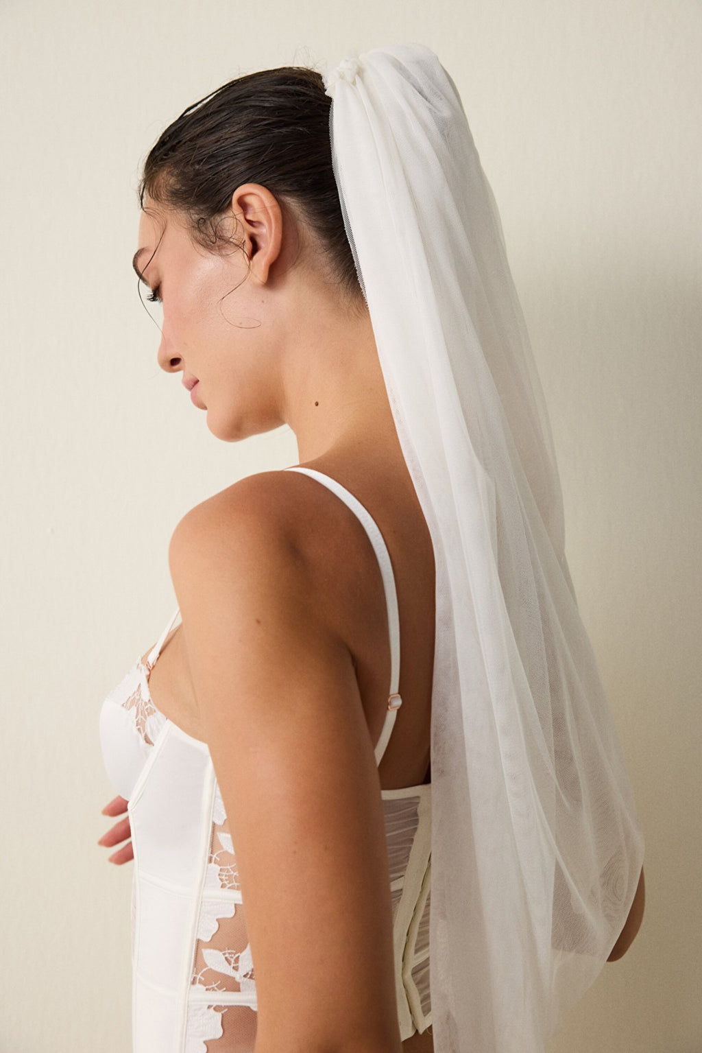 Off-White Embroidered Floral Push-Up Corset Bustier