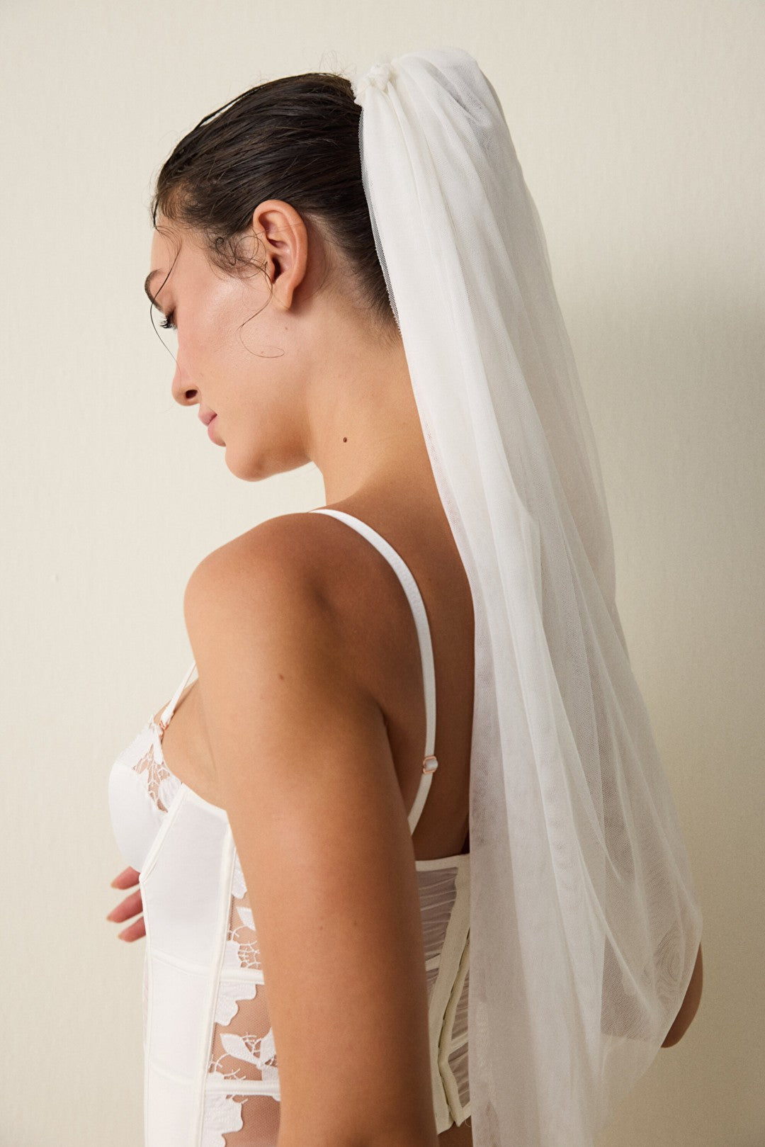 Off-White Embroidered Floral Push-Up Corset Bustier