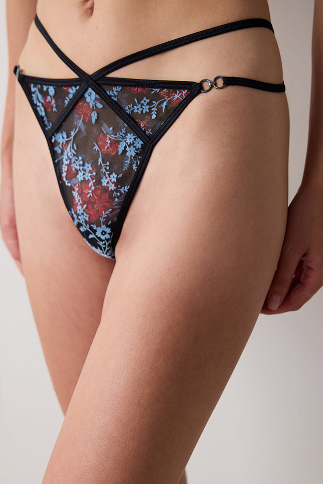 Perfecto Black String Panties Hover Image