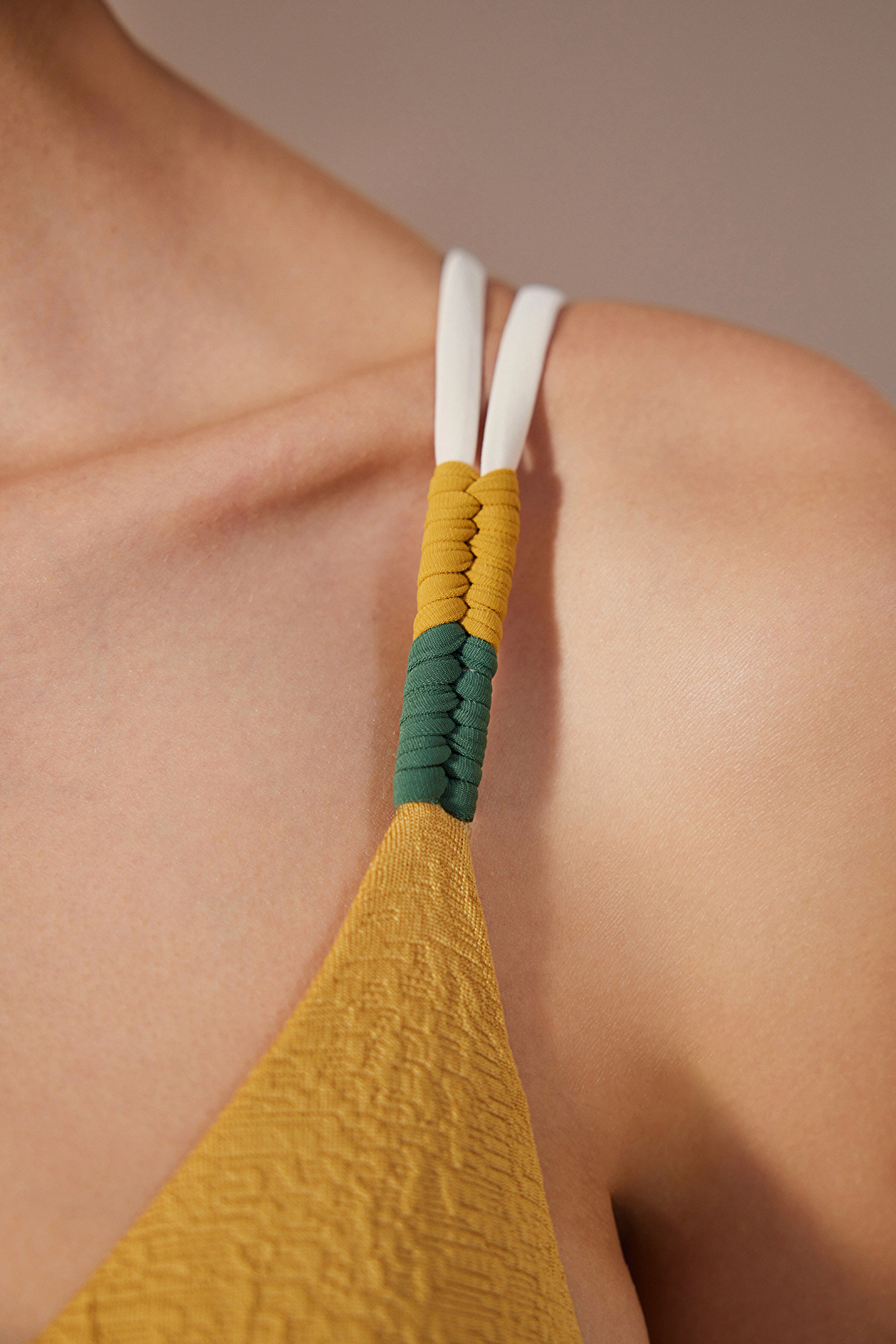 Blanca Triangle Fit Yellow Bikini Top