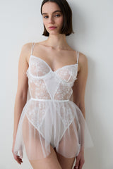 Sequin Lace Off White Nightgown