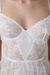 Sequin Lace Off White Nightgown